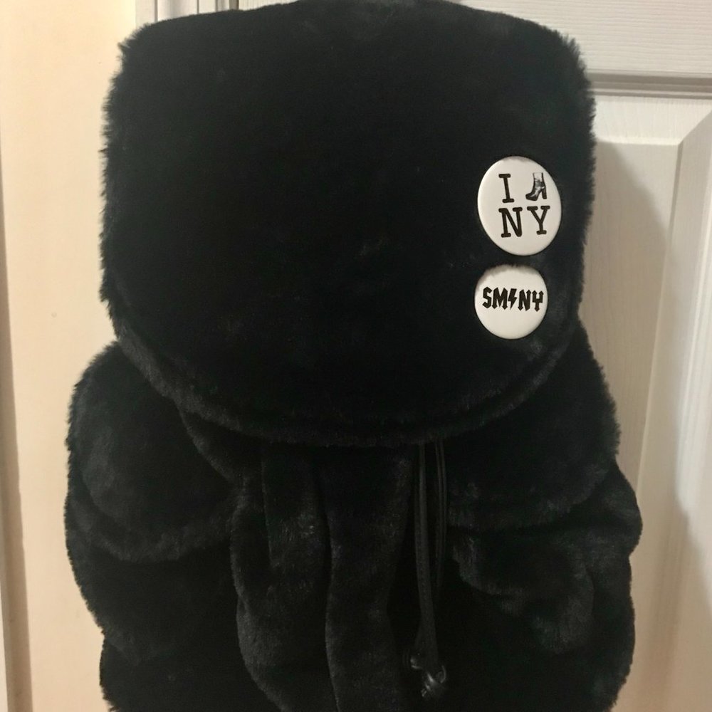 Steve Madden Bcaleb Faux Fur Backpack Black NWT